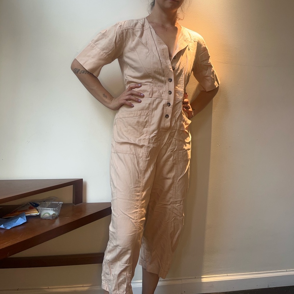 rose colored madewell jumpsuit